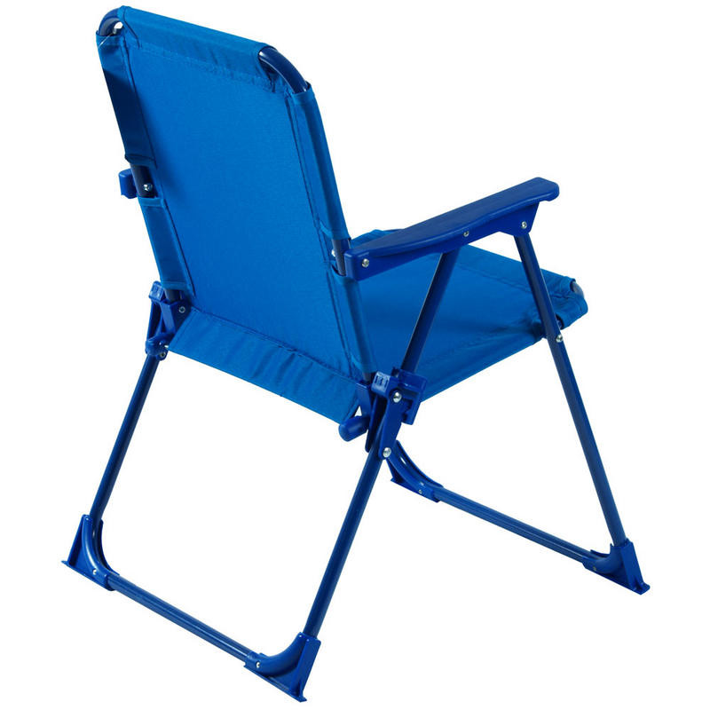 Kids Deck Chair
 Kids Girls Two Tone Blue Foldaway Steel Frame Garden Patio