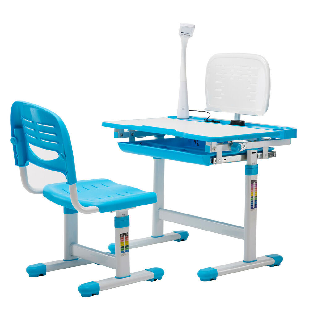 Kids Desk Chair
 Mecor Blue Adjustable Children s Study Desk Chair Set Kids