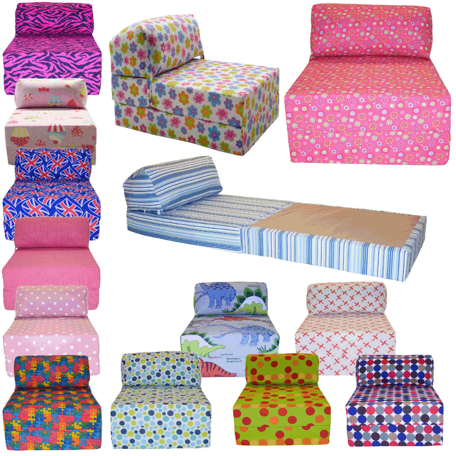 Kids Fold Out Chair Bed
 Cotton Print Single Chair Bed Z Guest Fold Out Futon Sofa