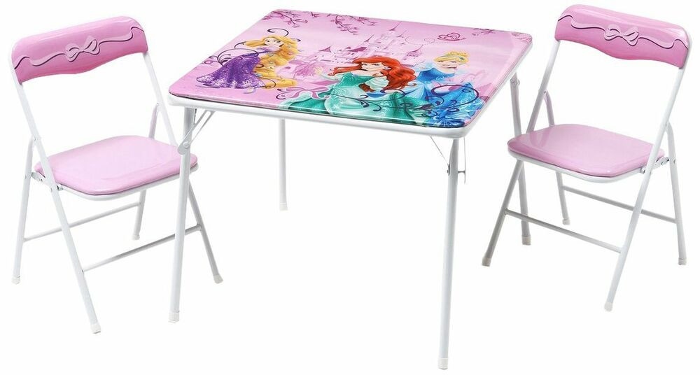 Kids Fold Up Table
 Disney Princess Metal Table and Chairs Set Folding