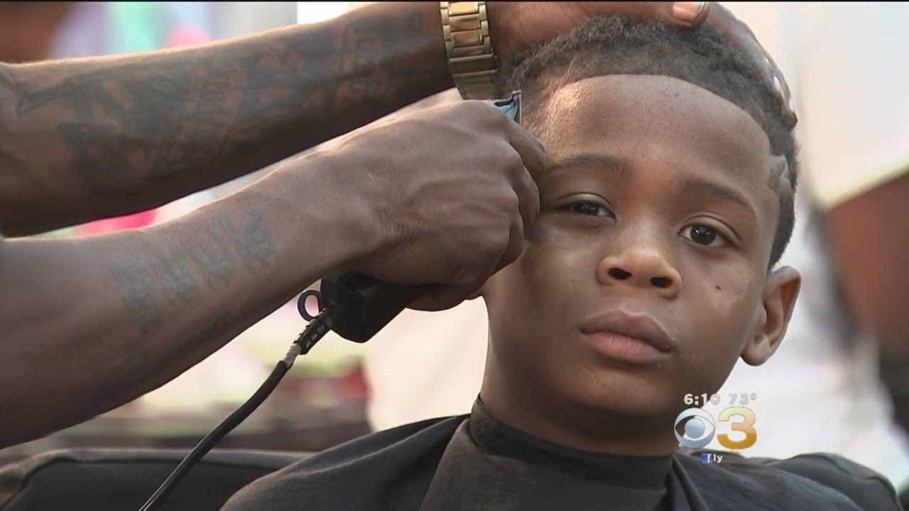 Kids Getting Haircuts
 Kids Get Free Back To School Haircuts At Annual Fades For