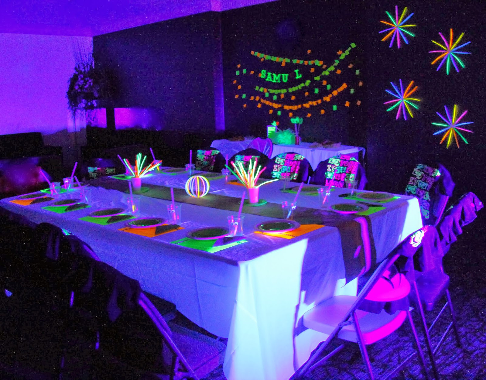 Kids Glow Party
 THREElittleBIRDS Neon Glow in the Dark Birthday Party