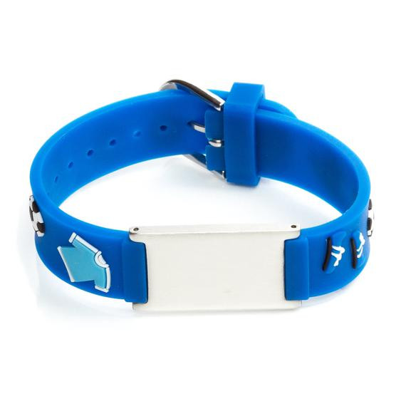 Kids Id Bracelets
 Personalized bracelets blue soccer kids ID bracelets