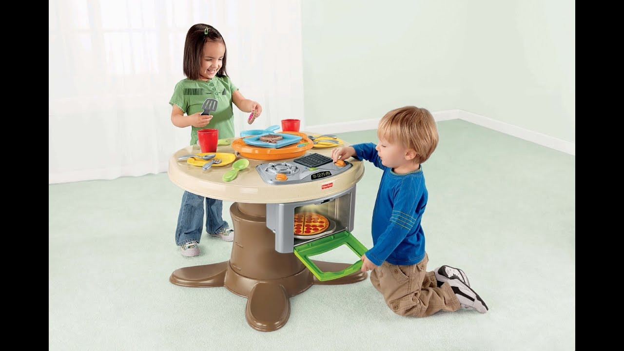 Kids Kitchen Table
 Fisher Price Servin Surprises Kitchen & Table Set Kids Toy