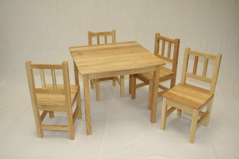 Kids Kitchen Table
 Kids Table and 4 Chairs 5pcs Set in Natual