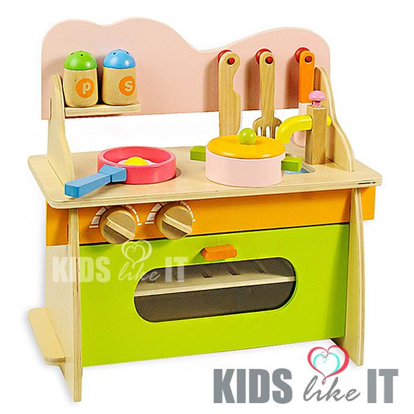 Kids Kitchen Table
 NEW KIDS Pink Green WOODEN Pretend Play Toy KITCHEN