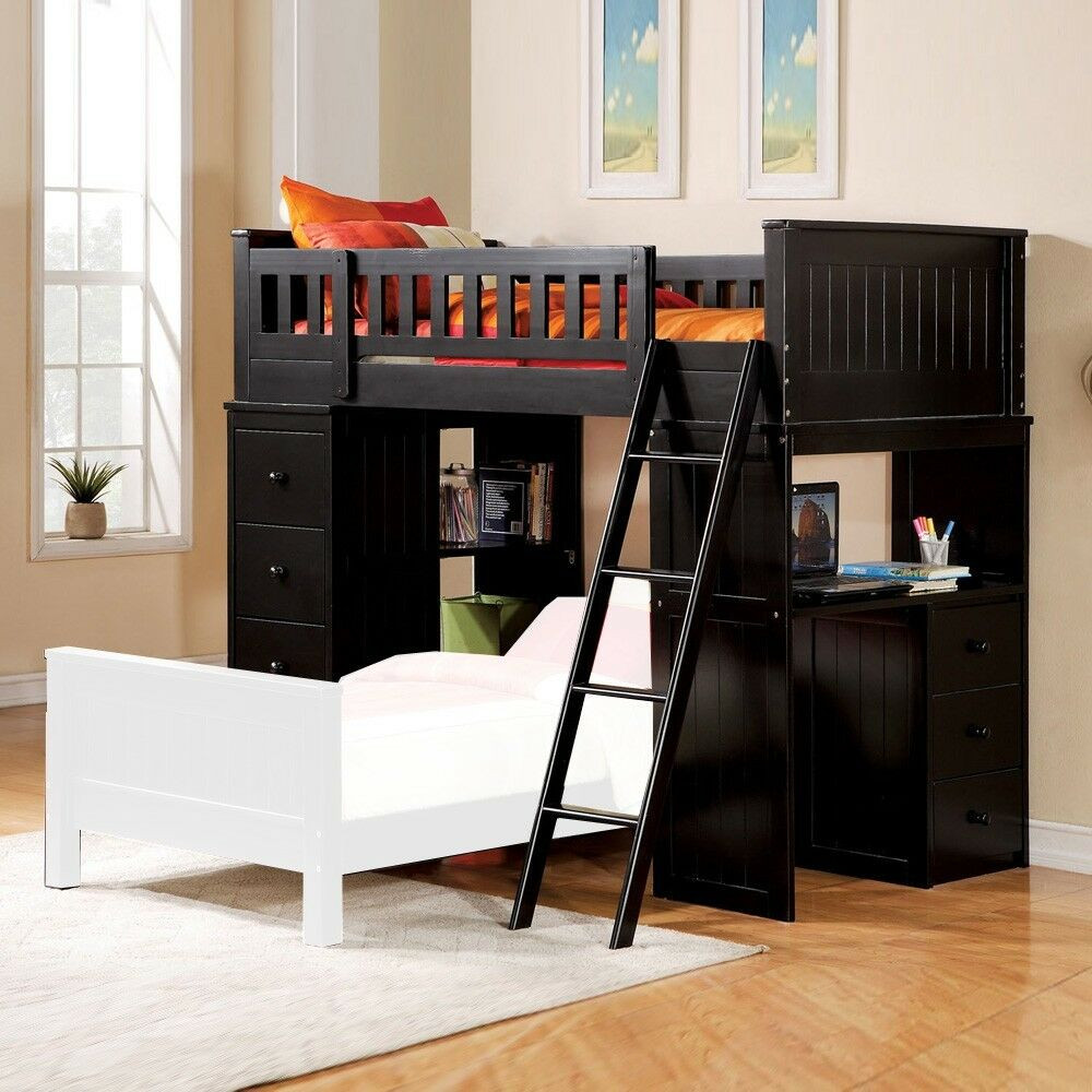 Kids Loft Bed With Storage
 Willoughby Youth Kids Twin Loft Bed Storage Workstation