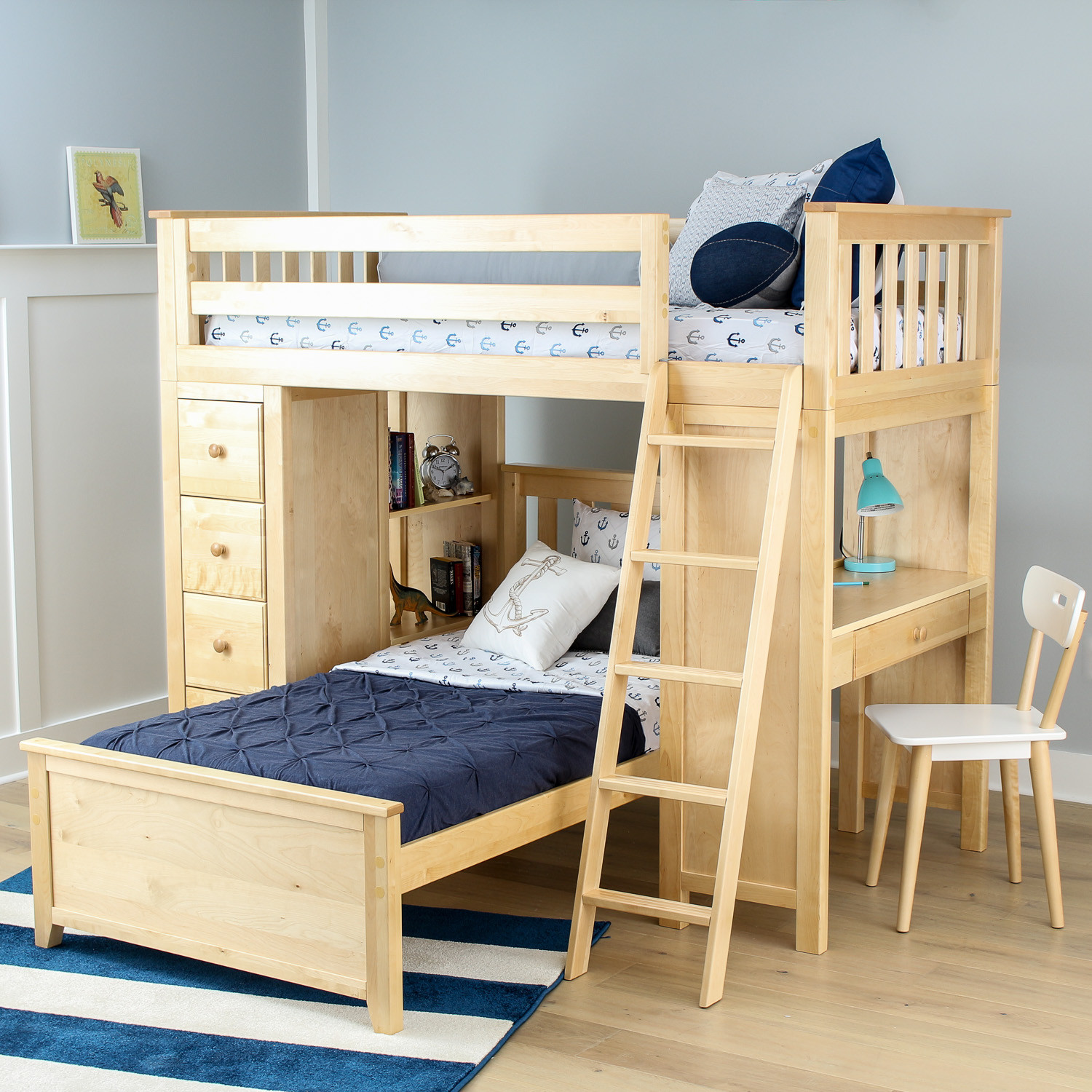 Kids Loft Bed With Storage
 All in e Loft Bed Storage Study Twin Bed Natural