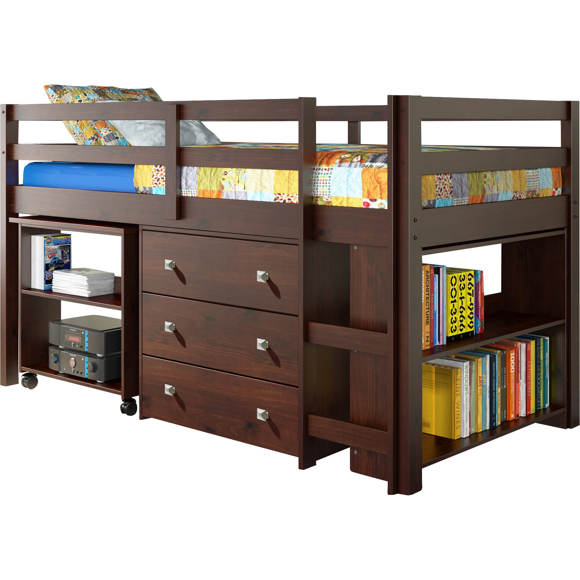Kids Loft Bed With Storage
 Donco Kids Twin Low Loft Bed with Storage & Reviews