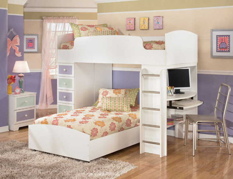 Kids Loft Bedroom Set
 The Furniture White Kids Bedroom Set With Loft Bed In
