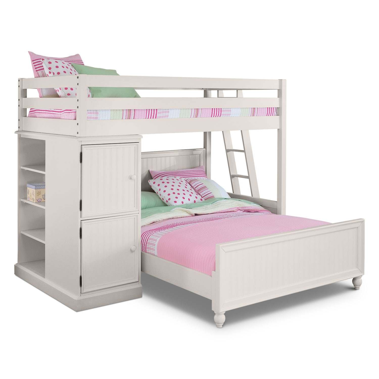 Kids Loft Bedroom Set
 Colorworks Loft Bed with Full Bed White