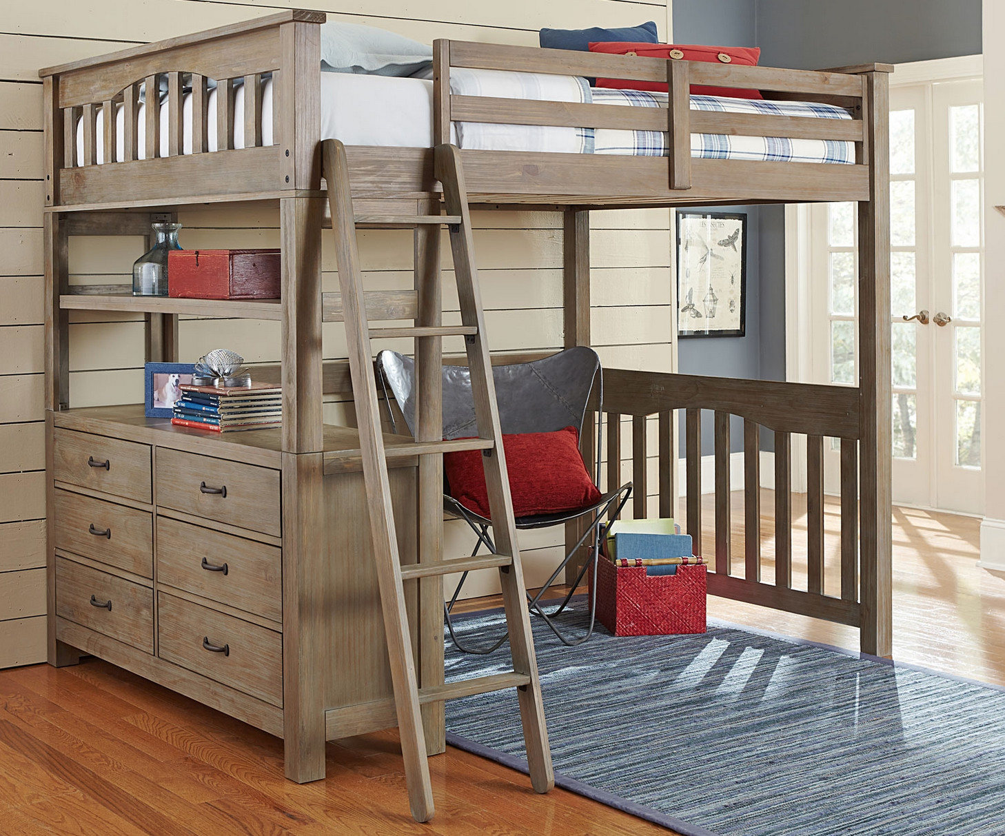 Kids Loft Bedroom Set
 Kenwood Full Size Loft in Driftwood Kids Furniture In