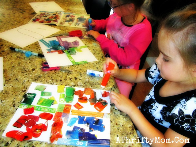 Kids Making Art
 Activity to do with kids Color Collage A Thrifty Mom