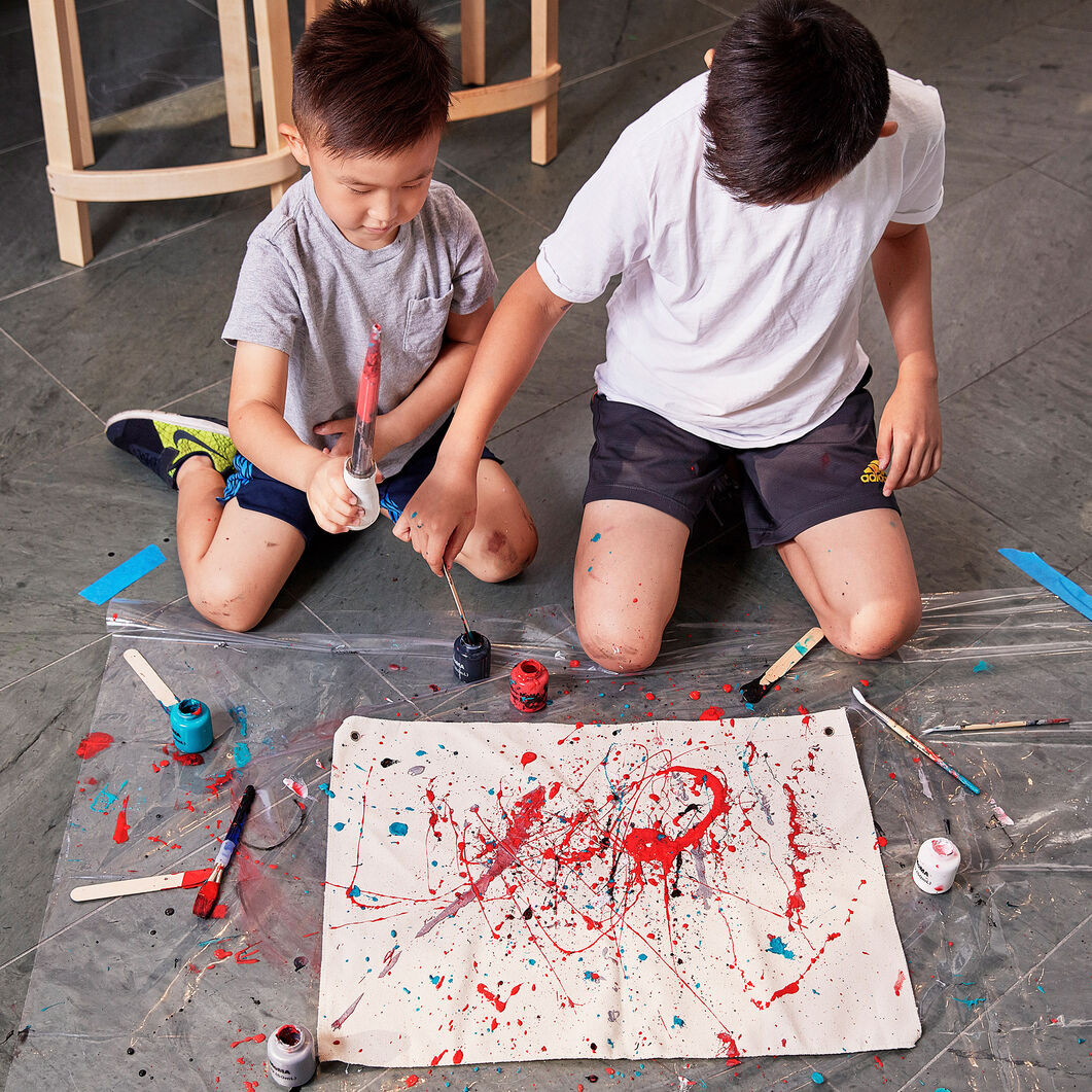 Kids Making Art
 Art Making with MoMA Action Painting Kit