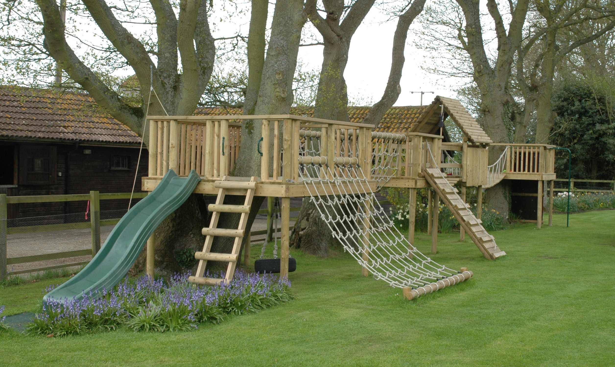Kids Outdoor Fort
 Outdoor Play with Wooden Climbing Frames
