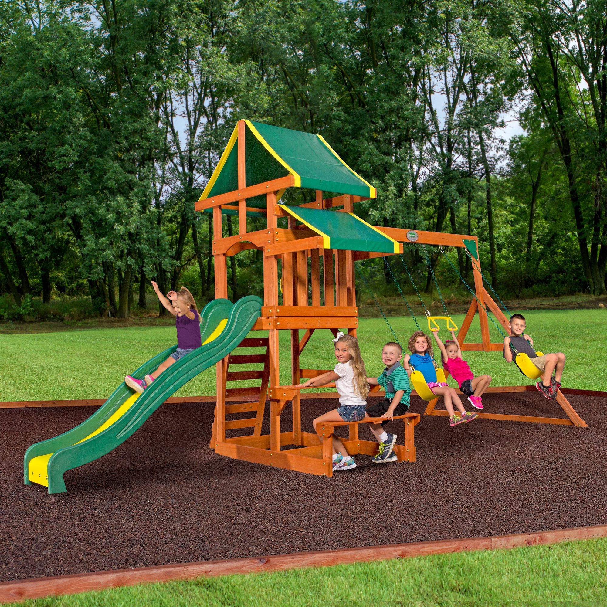 Kids Outdoor Playground Sets
 Backyard Discovery Tucson Cedar Wooden Swing Set Outdoor
