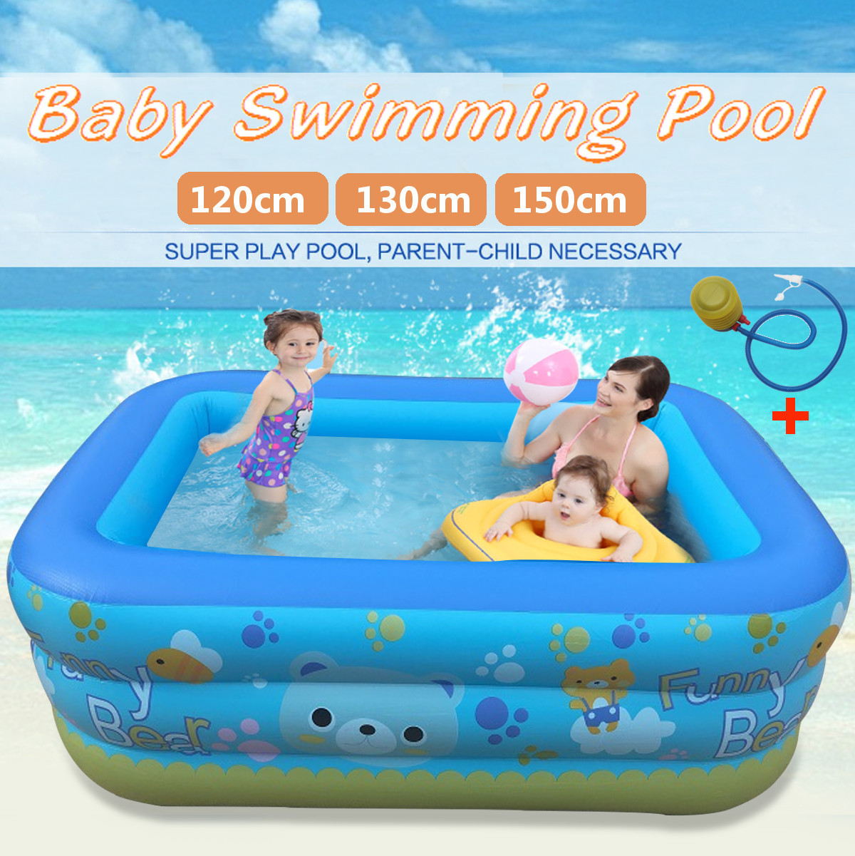 Kids Outdoor Pool
 120 130 150cm Inflatable Baby Swimming Pool Kids Pool