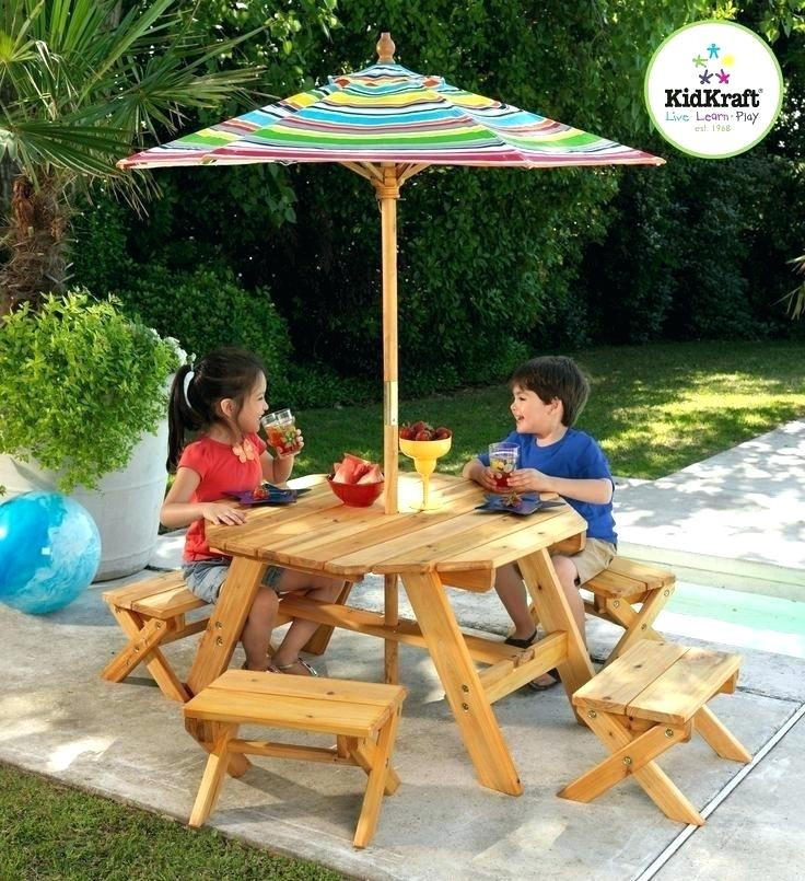 Kids Outdoor Table
 Kids Table Umbrella Picnic Play Furniture Outdoor And