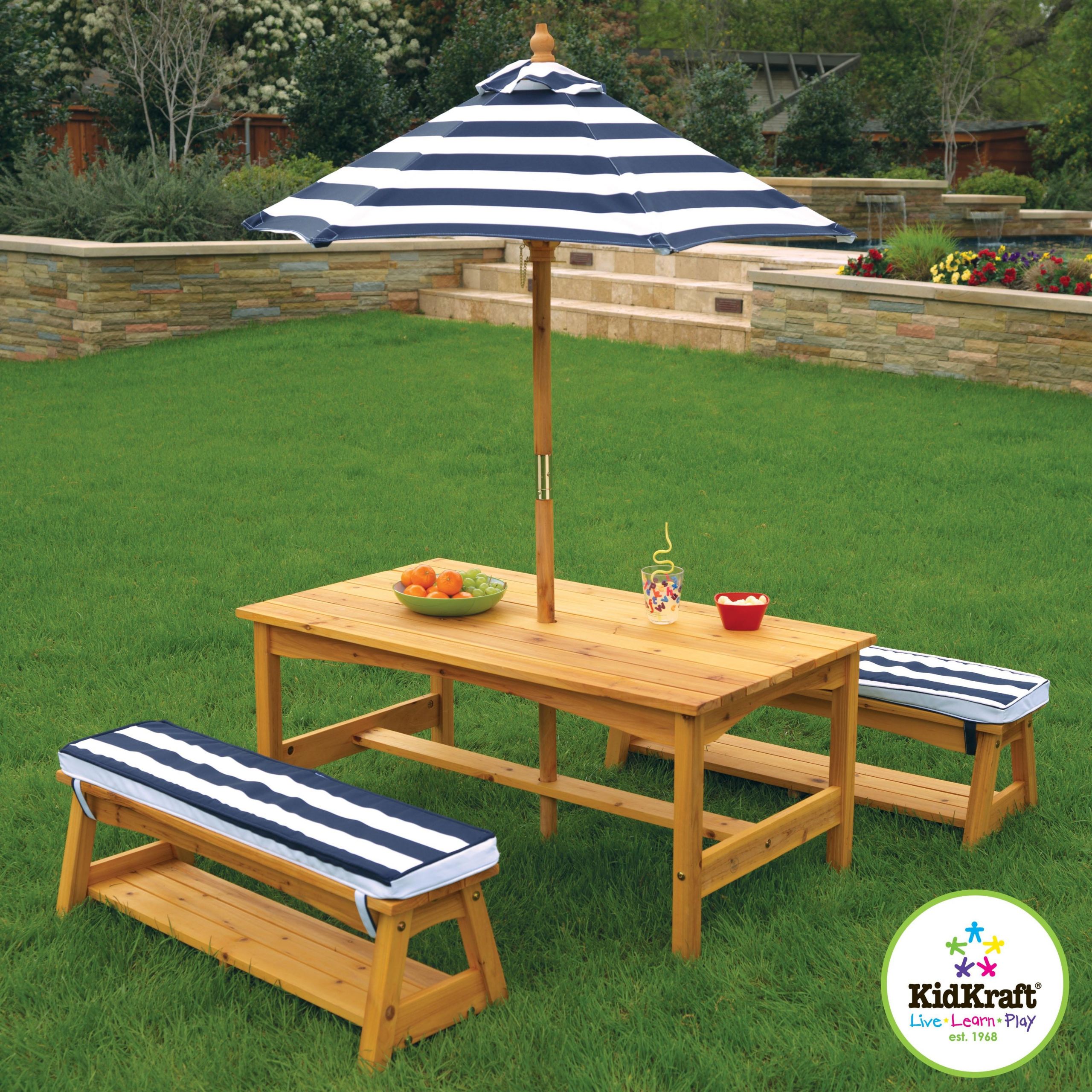 Kids Outdoor Table
 KidKraft Outdoor Table & Bench Set With Cushions Umbrella