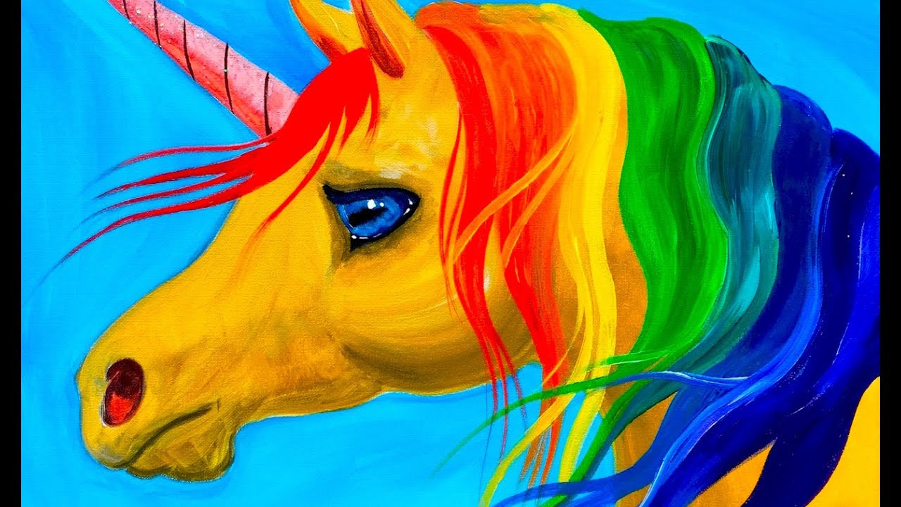 Kids Painting Tutorial
 Easy learn to Paint Rainbow Unicorn Acrylic Tutorial