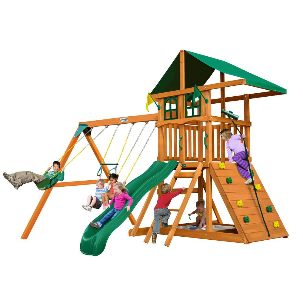 Kids Playhouse Swing Sets
 Gorilla Playsets DIY Outing III Treehouse Wooden Swing Set