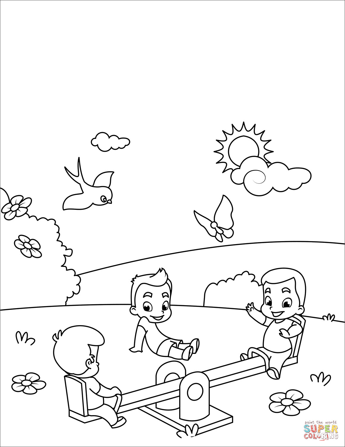 Kids Playing Coloring Pages
 Kids Coloring A Picture Sheapeterson Coloring Web Pages