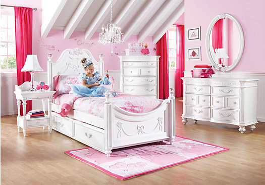 Kids Princess Room
 Disney Princess White Twin Poster Bedroom Contemporary