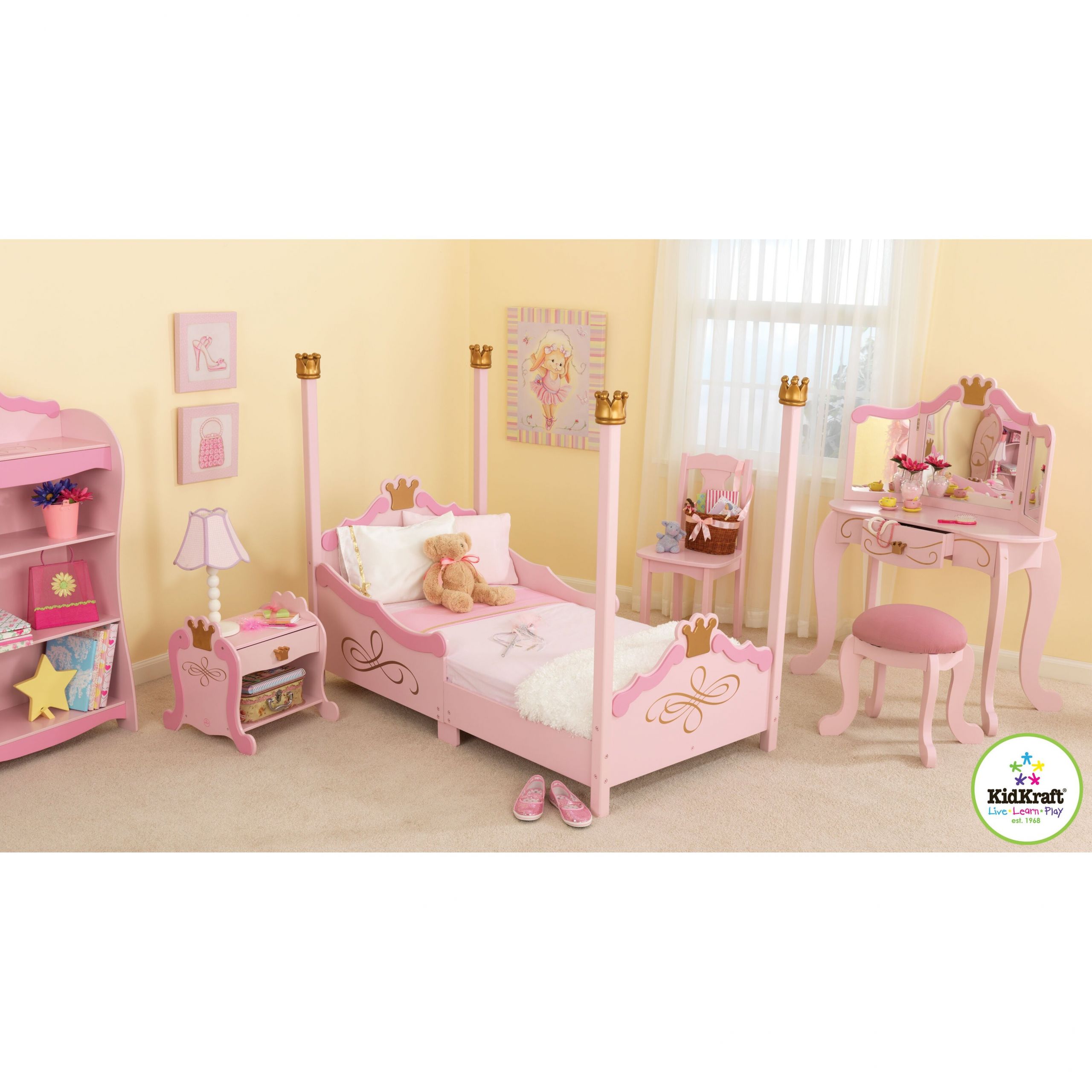 Kids Princess Room
 KidKraft Princess Toddler Four Poster Customizable Bedroom