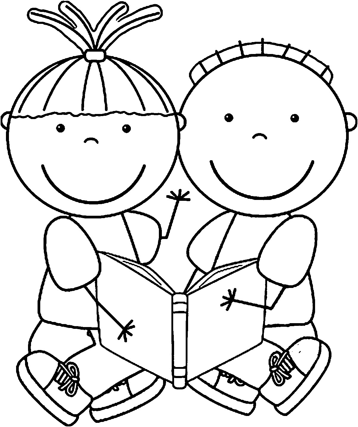 Kids Reading Coloring Pages
 Free Educational Free Children Reading Books Kids Coloring