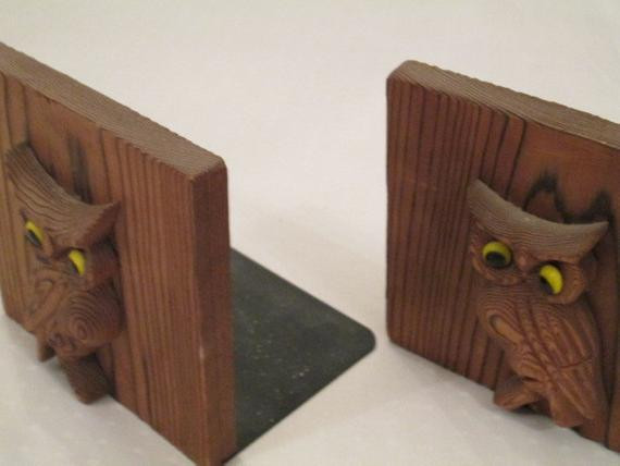 Kids Room Bookends
 Vintage owl bookends wooden kids room decor Japan by goodluxe