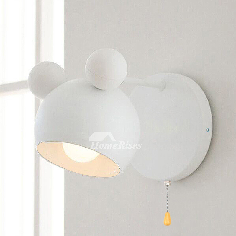Kids Room Wall Sconce
 Kids Wall Sconce With Pull Chain White Black Nursery