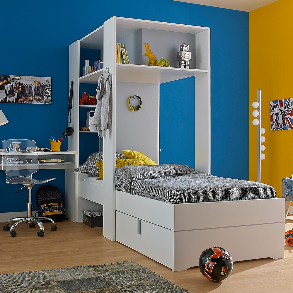 Kids Storage Beds
 Babel Kids Bed With Amazing Storage In White And Grey