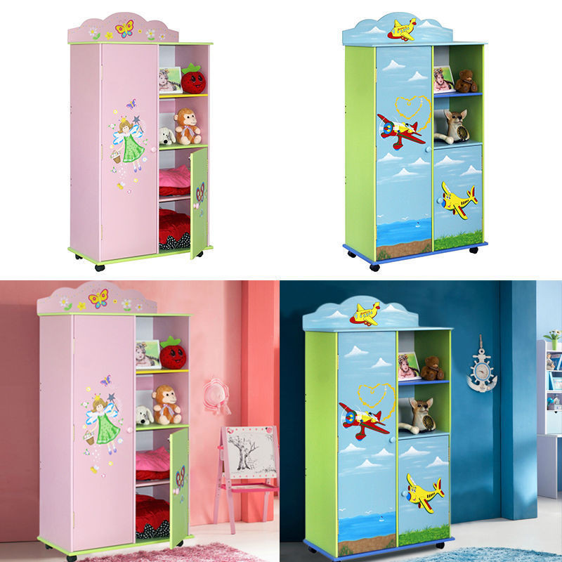 Kids Storage Cabinet
 CHILDREN KIDS PINK BLUE STORAGE CABINET MEDIUM WARDROBE