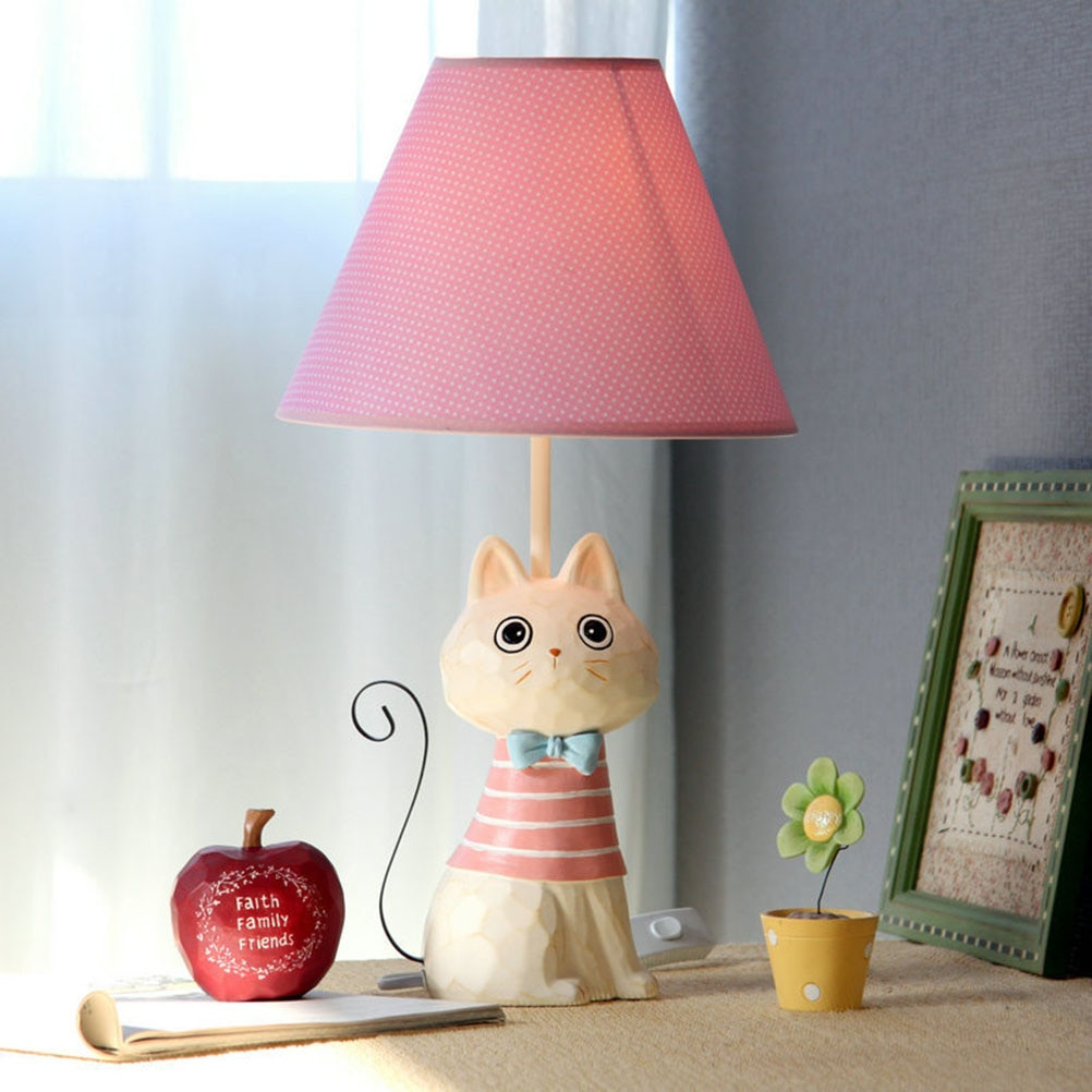 Kids Table Lamp
 Child Room Table Lamps Cartoon Model Cute Cat Iron Tail