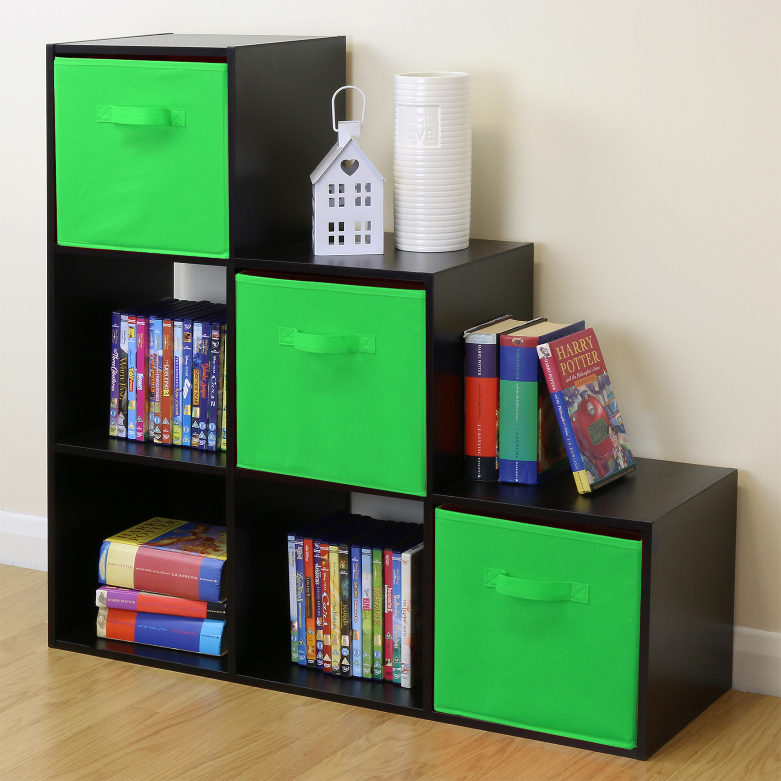 Kids Toys Storage Unit
 Black 6 Cube Kids Toy Games Storage Unit Girls Boys