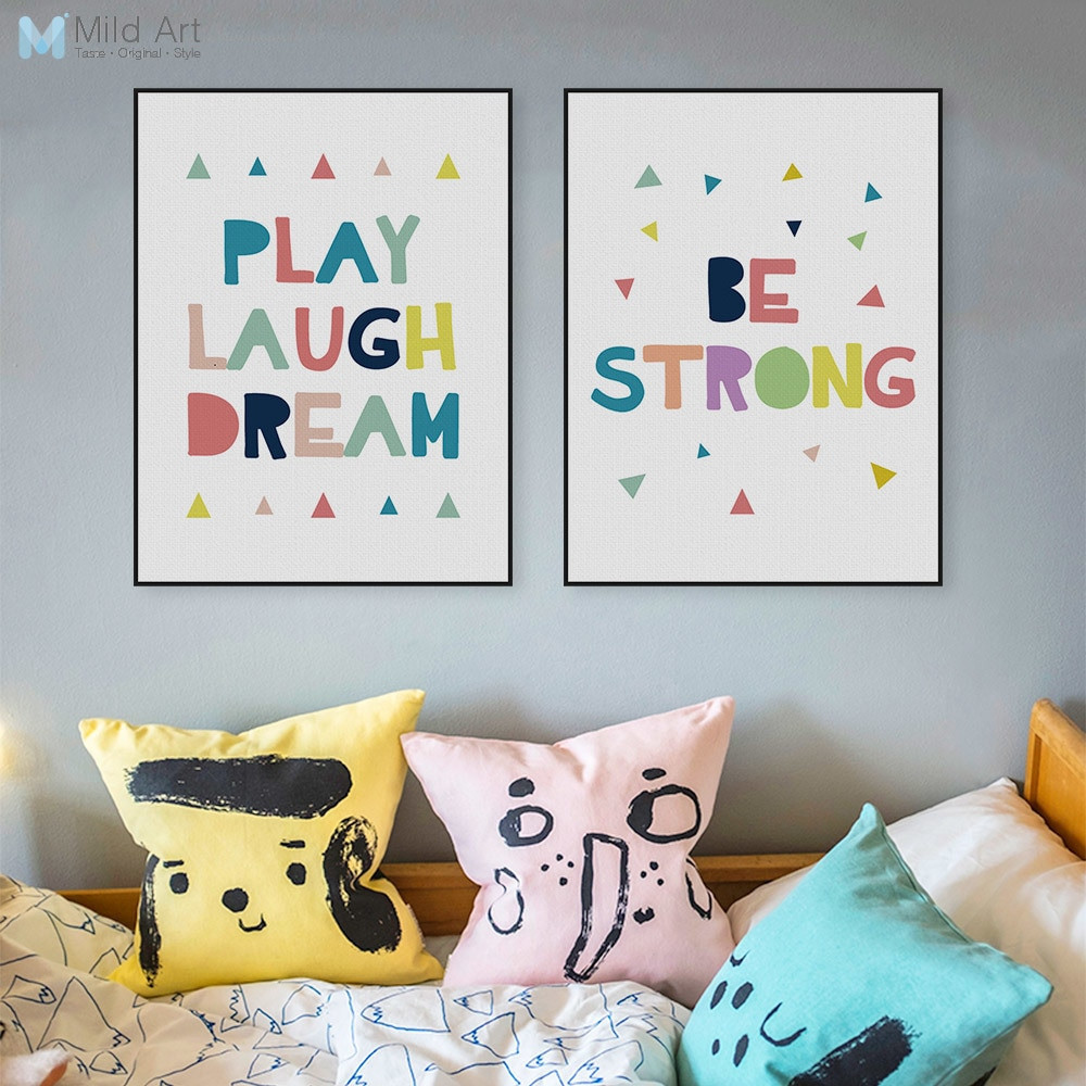 Kids Wall Decor
 Kawaii Motivational Inspire Quotes Posters Print Nordic