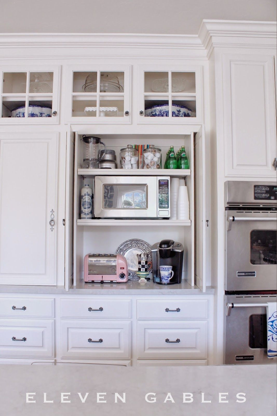 Kitchen Appliances Storage Cabinet
 Hidden Appliance Cabinet and Desk mand Center in the