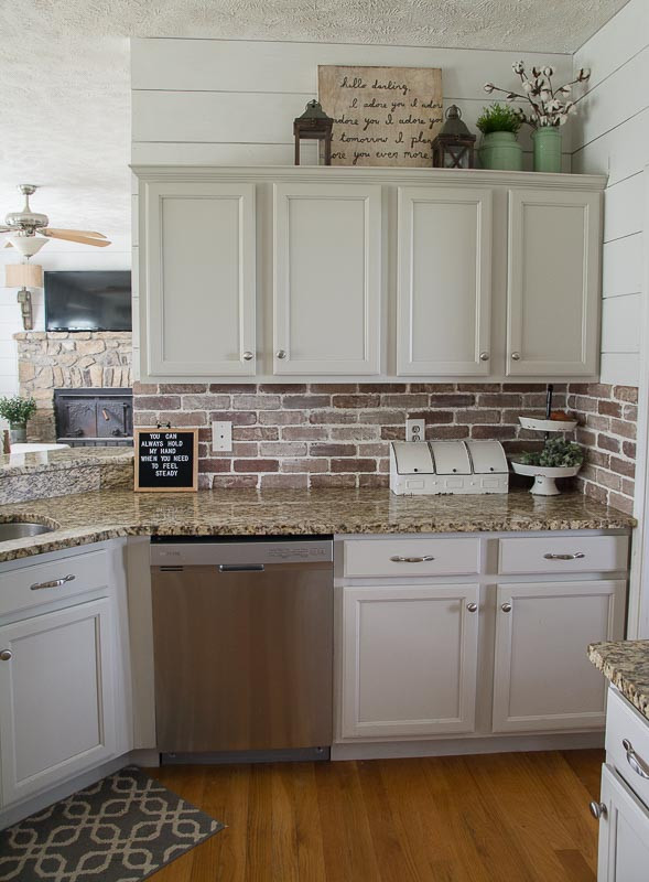 Kitchen Backsplash Brick
 Easy DIY Brick Backsplash Maebells