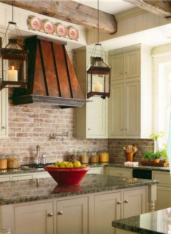 Kitchen Backsplash Brick
 Brick Backsplashes Rustic and Full of Charm