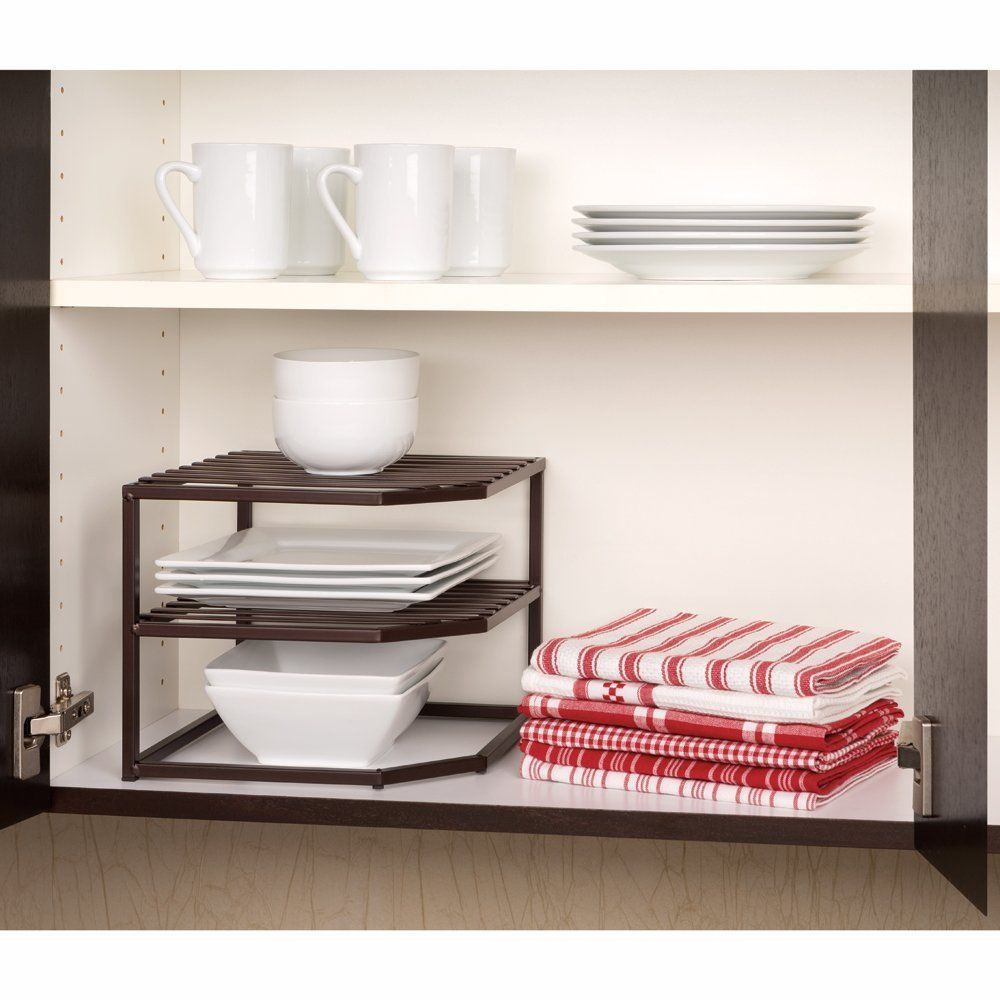 Kitchen Cabinet Organizer Rack
 Kitchen Cabinet Organizer 2 Tier Corner Shelf Drawer Dish