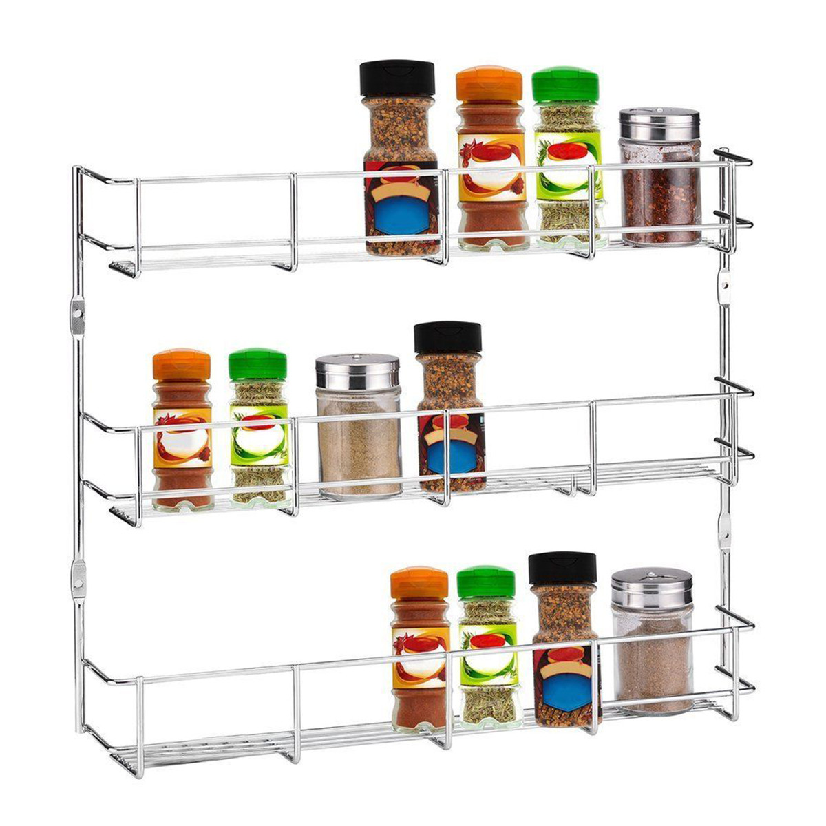 Kitchen Cabinet Organizer Rack
 3 Tiers Kitchen Spice Rack Cabinet Wall Mount Storage