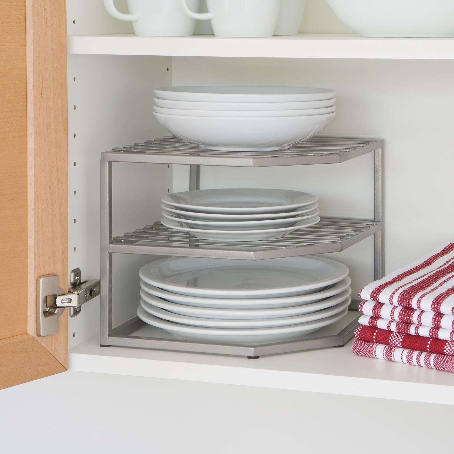 Kitchen Cabinet Shelves Organizer
 Amazon Seville Classics 2 Tier Corner Shelf Counter