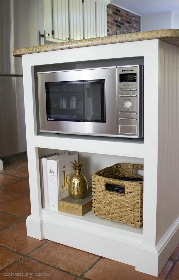 Kitchen Cabinet With Microwave Shelf
 Our Remodeled Kitchen Island with Built in Microwave Shelf