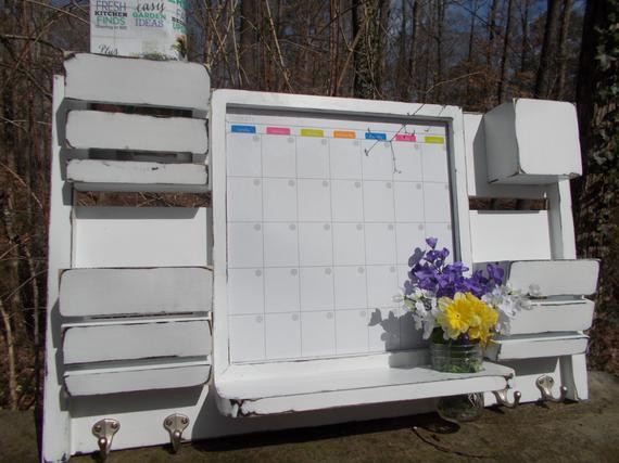 Kitchen Calendar Wall Organizer
 Dry Erase Magnetic Calendar3 Slot Mail Organizer