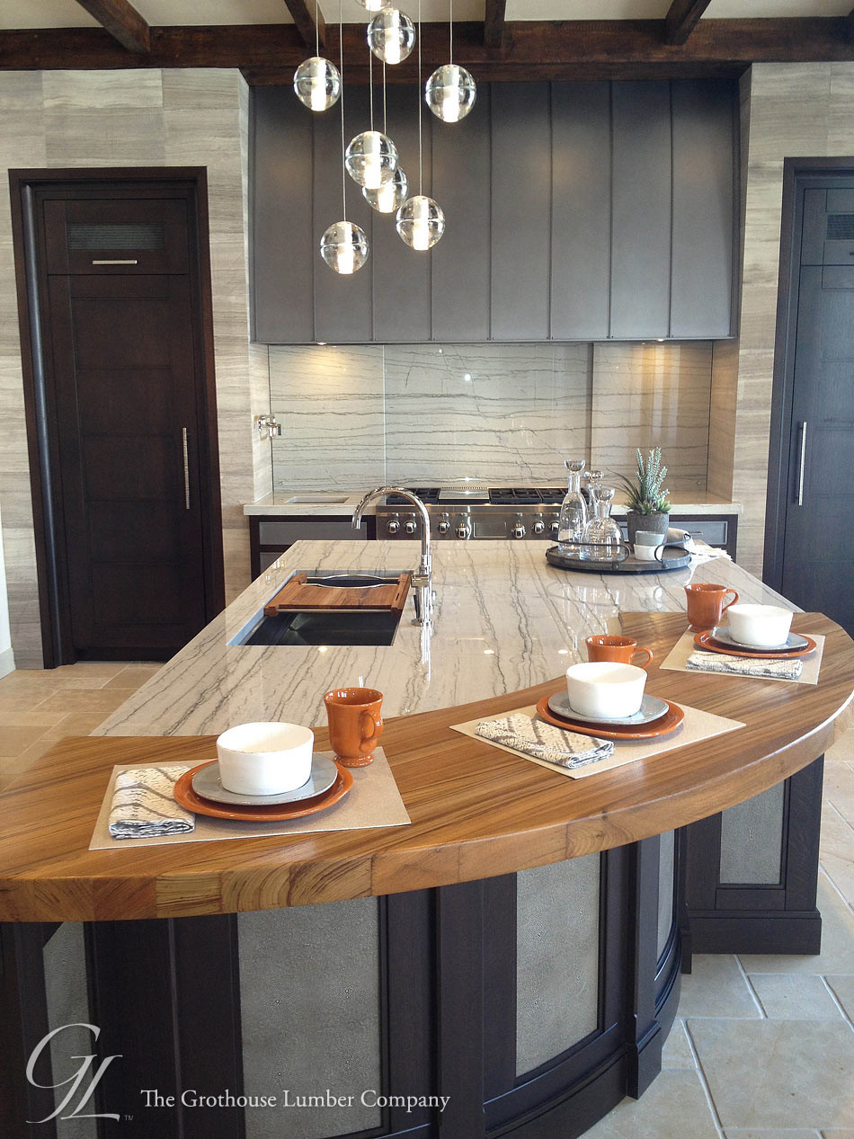 Kitchen Counters Denver
 Custom Teak Wood Countertop in Denver Colorado by Grothouse