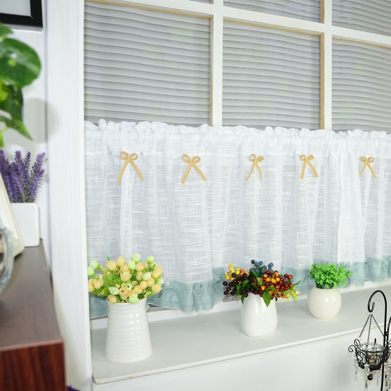 Kitchen Curtain Panels
 ZHH Rimantic Style Kitchen Half curtain Kitchen Curtain