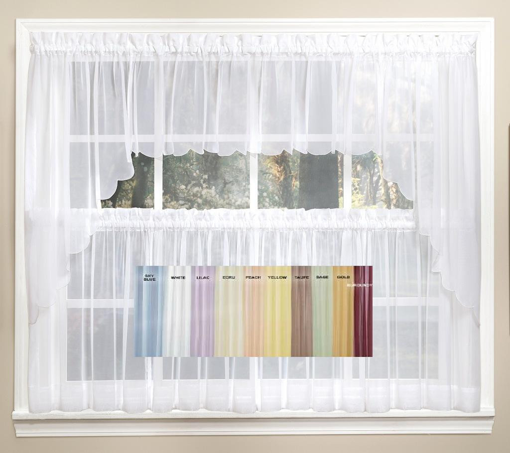 Kitchen Curtain Panels
 Emelia Sheer Solid Kitchen Curtain Available in 11