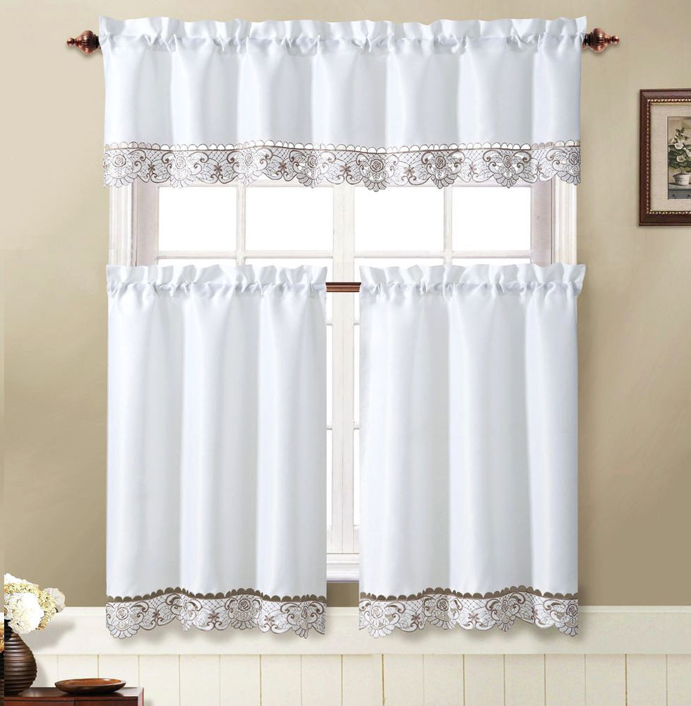 Kitchen Curtains Tier
 VCNY Julian 3 Piece Kitchen Curtain Tier & Valance Set