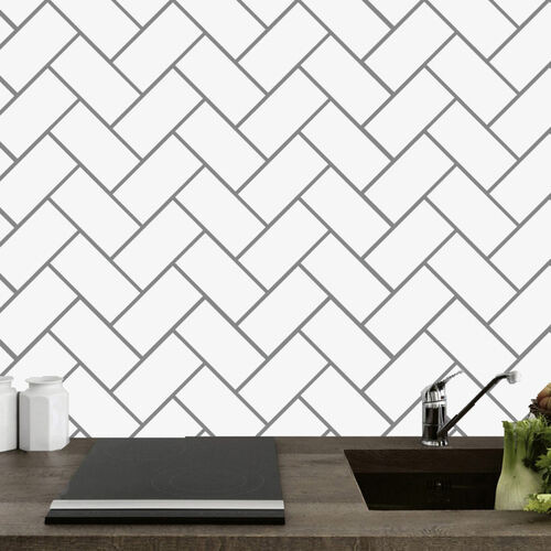 Kitchen Decals For Backsplash
 Herringbone Tile Backsplash Kitchen & Dining Room Wall