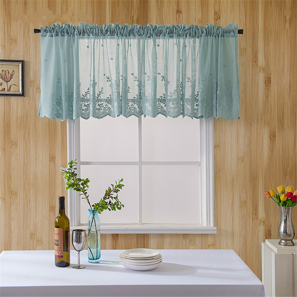 Kitchen Door Curtains
 Modern Lace Jacquard Curtains Bottom Coffee Short Curtain